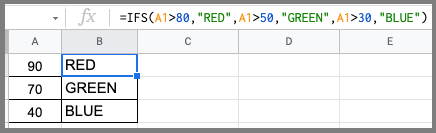 Multiple or Nested IF statements Google Sheets