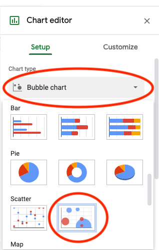 chart editor in google sheets