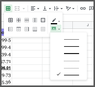 double underline in google sheets