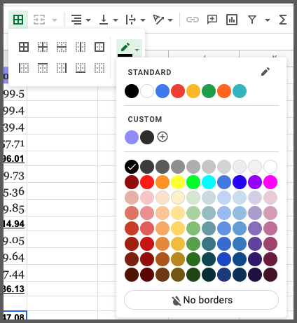 style Double underline in google sheets