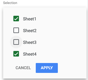 uncheck sheets not needed for printing