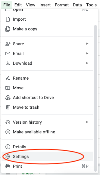 Google sheets formulas not updating update calculation settings