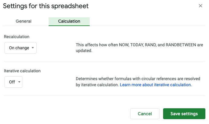 Google sheets formulas not updating