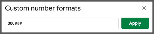 how to format zip codes in google sheets