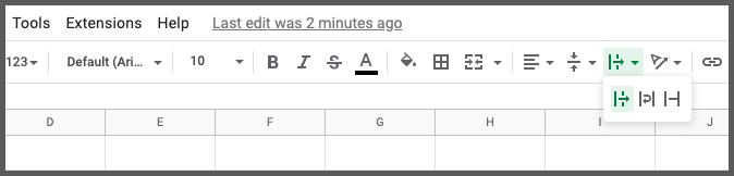 vertical cell padding google sheets