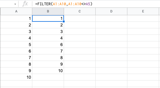 Google sheets exclude cells from range