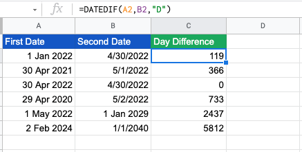 Google sheets compare dates
