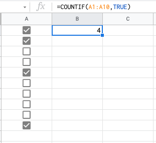 countif with checkboxes