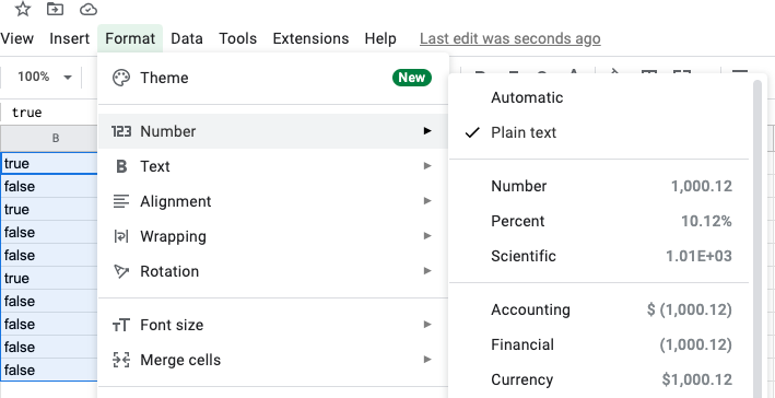 Count true in google sheets having text field example