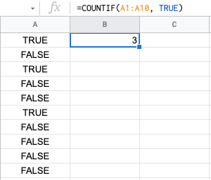 count true in google sheets examples