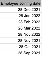 last day of month in google sheets example