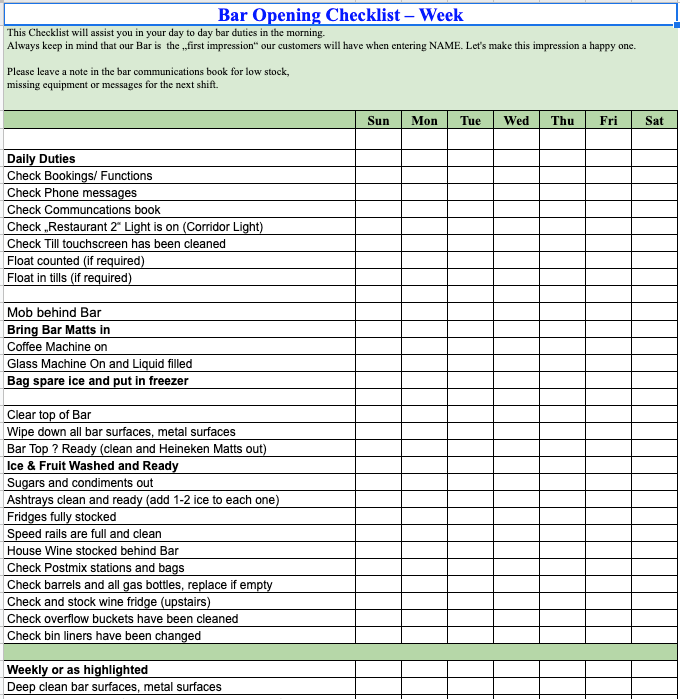 bar-cleaning-opening-checklist-template-google-sheets