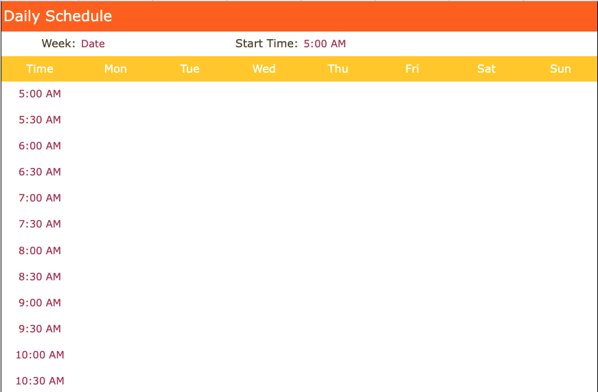 create printable work schedule google sheets