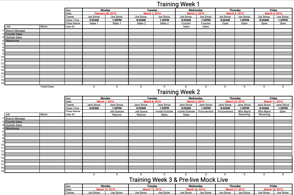 training schedule template a guide to streamline training